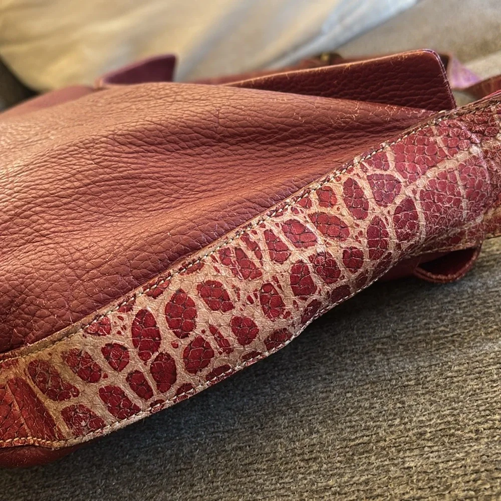 Petusco Burgundy Leather Shoulder 90s‎ Bag